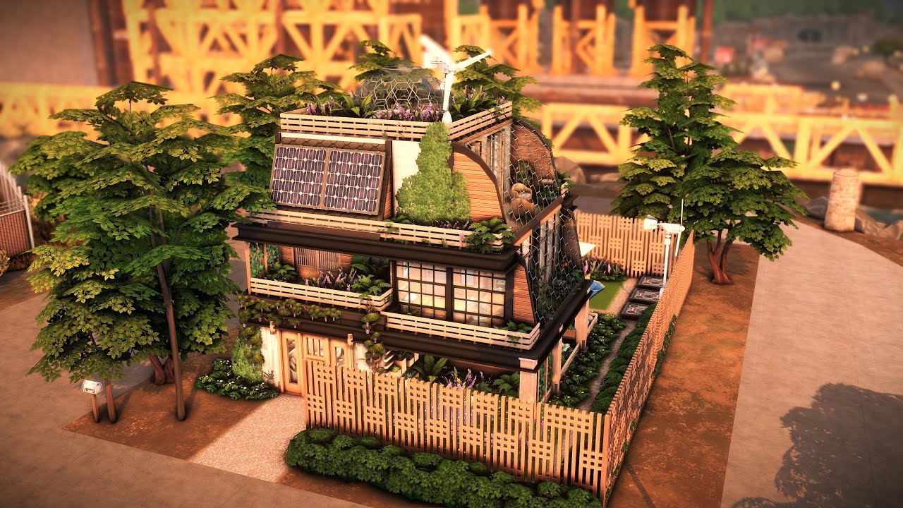 SIMS 4 | Speed Build | SOLARPUNK HOUSE | NoCC