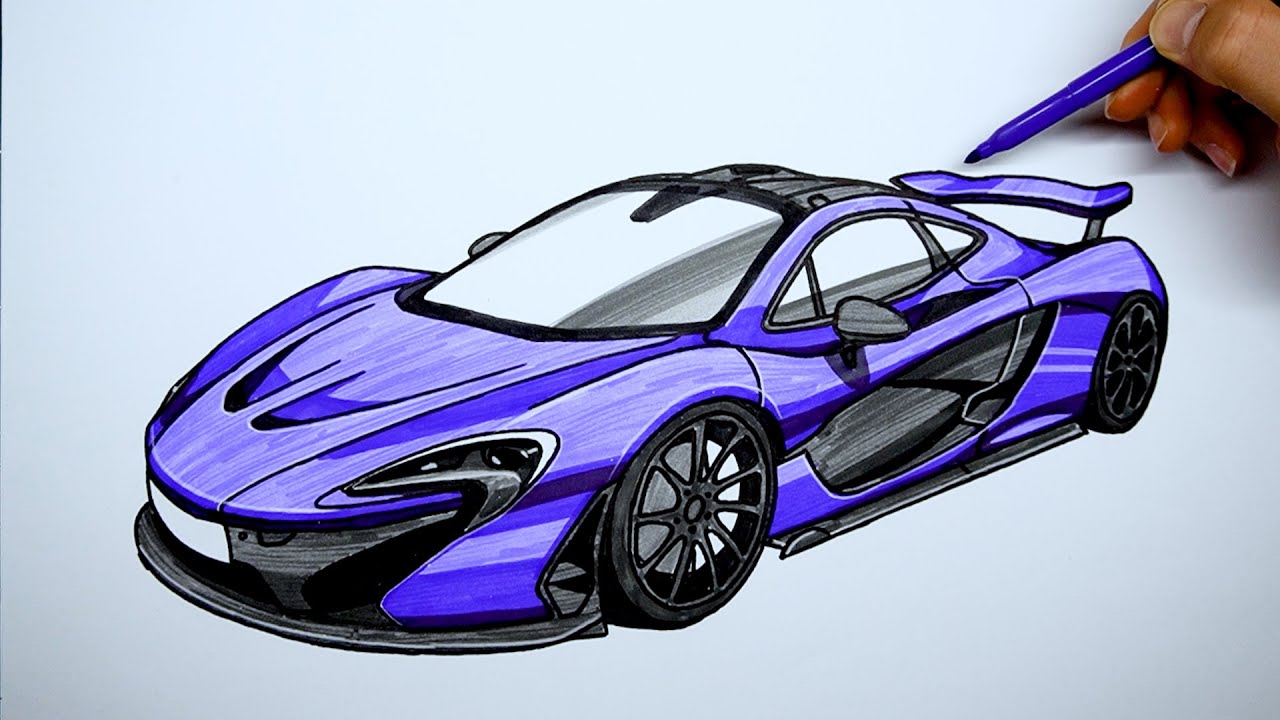 How to draw a car - McLaren P1 - Coloring