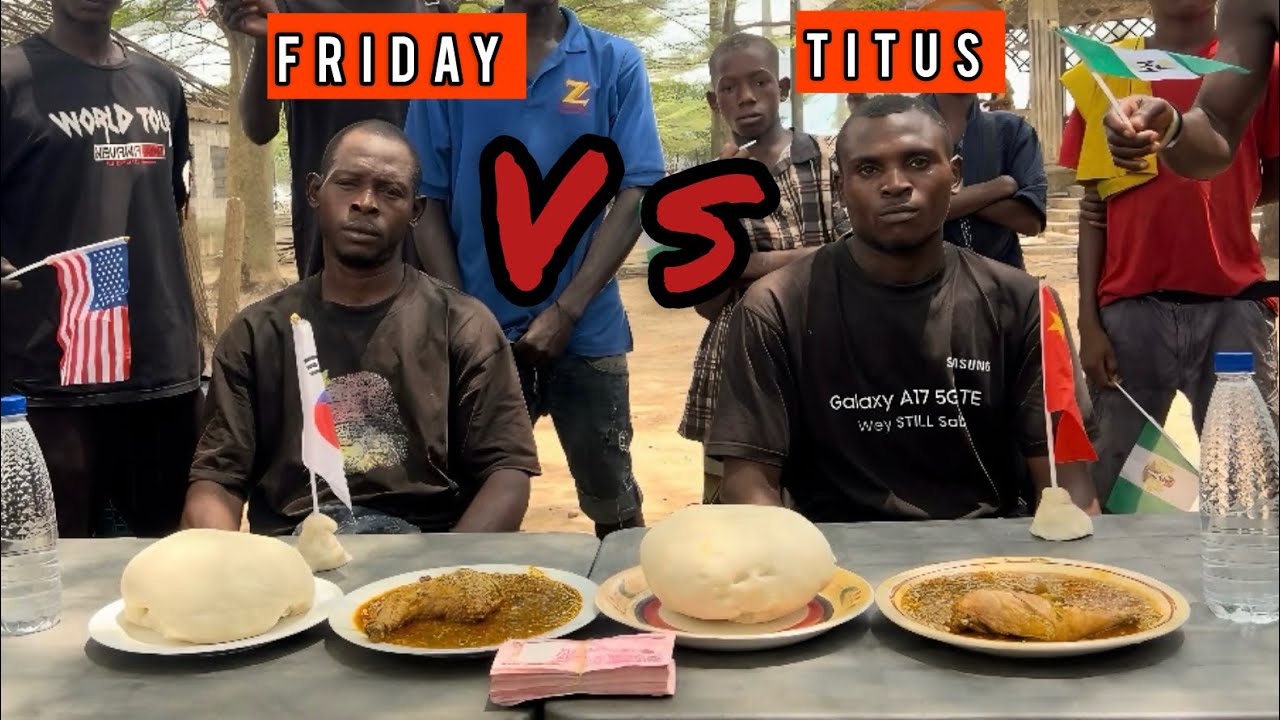 EATING COMPETITION FIRST PERSON TO FINISH OKRO SOUP AND FUFU WIN 100,000