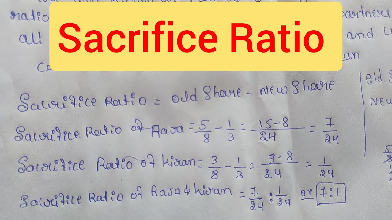 2nd puc sacrifice ratio 6 marks problem in kannada