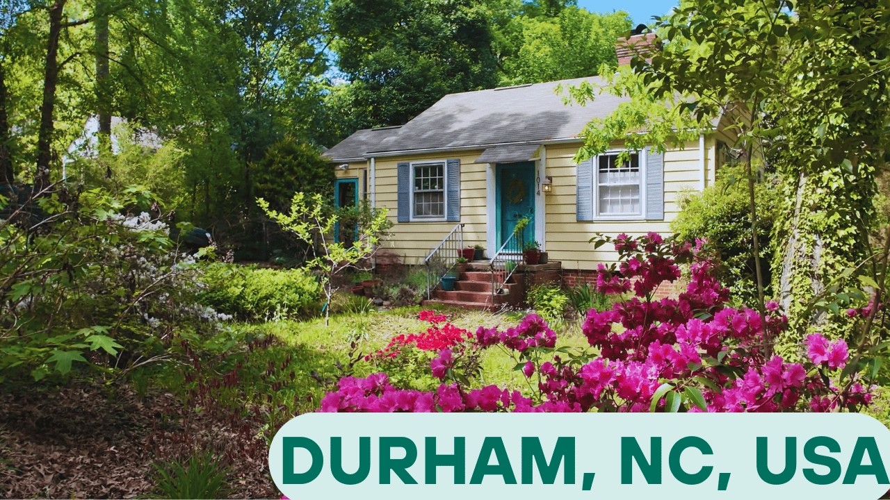 4K Walk in LUSH Neighborhood | Durham North Carolina USA | Relaxing Sounds #walking #neighborhood