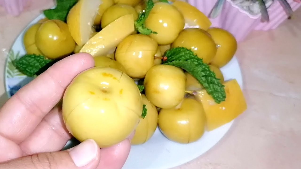 اسهل طريقه تخليل او تحميض البرقوق 😋 طريقه ناجحة100/100👍