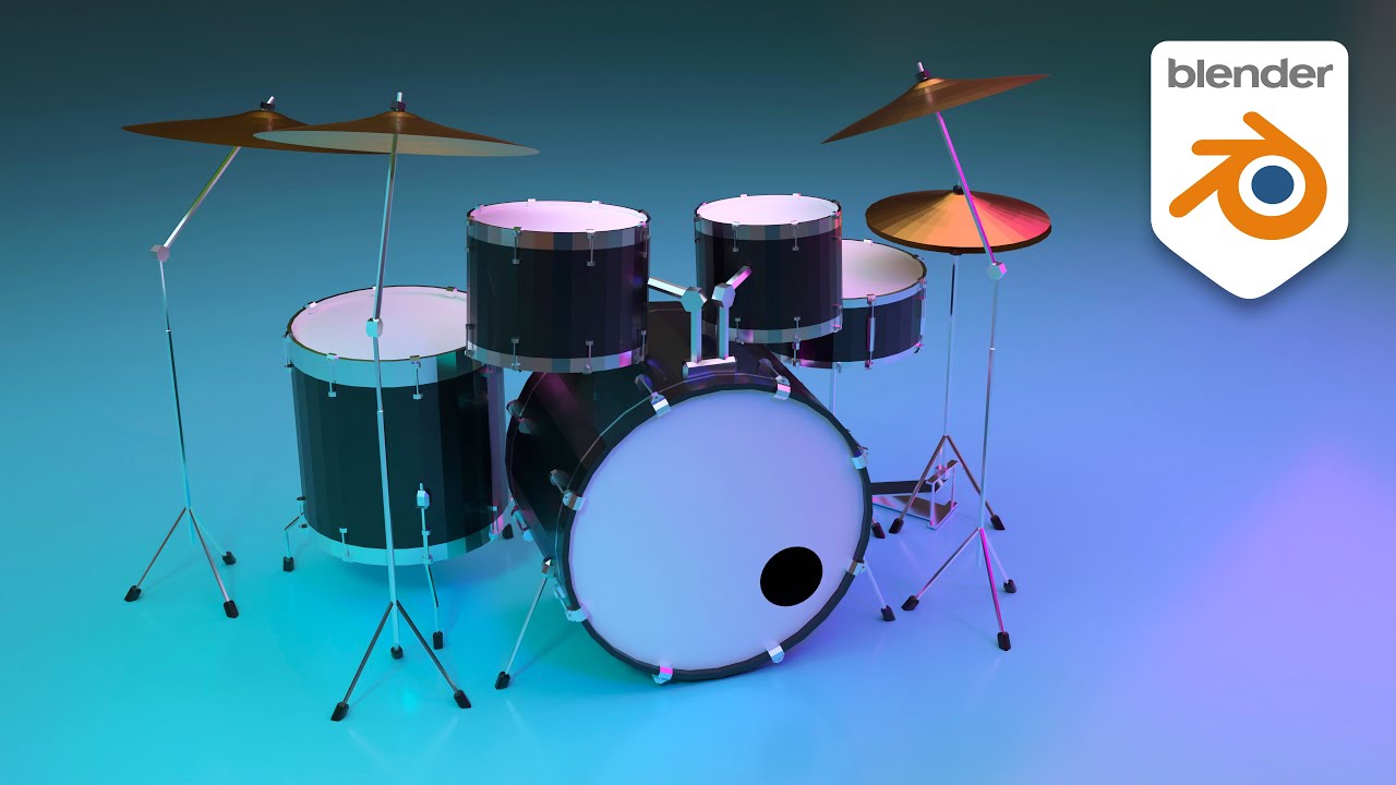 Making Simple Low Poly Drums 🥁 (Blender Timelapse)