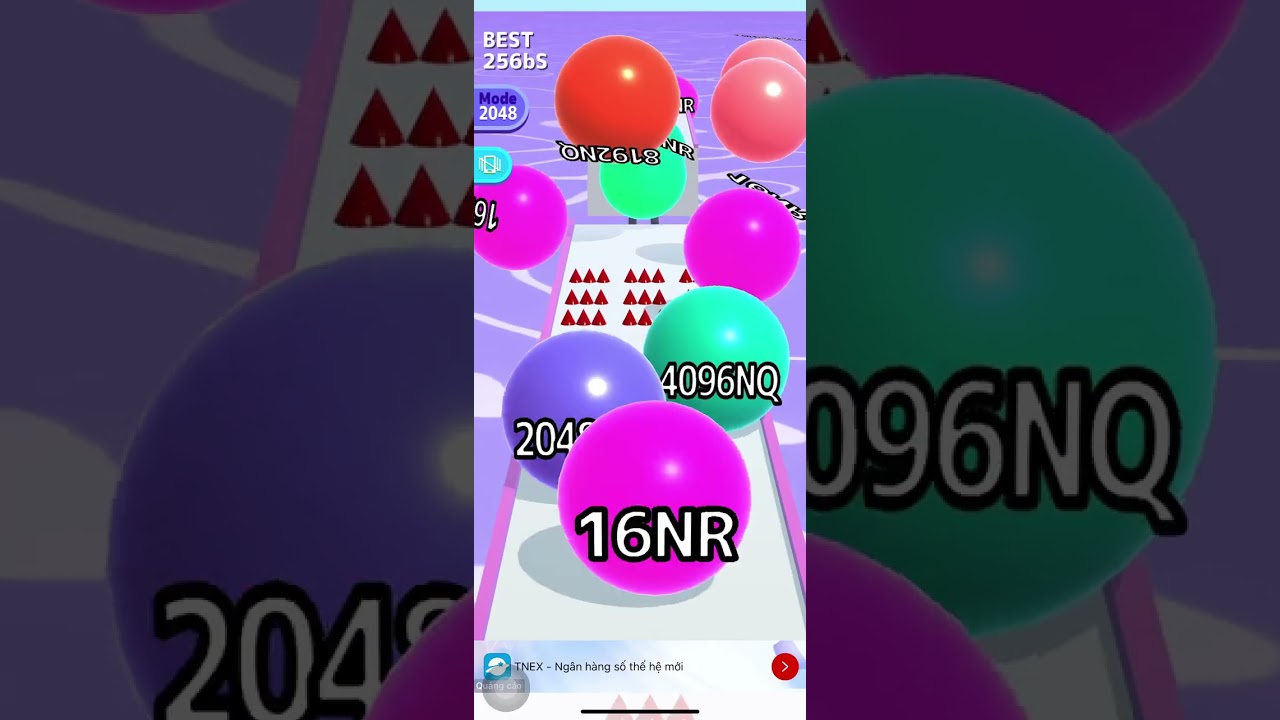 Ball run 2048 iìninity mode new record 1024UI