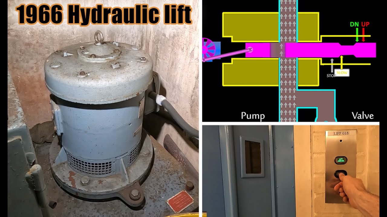 Very old Hydraulic Express Lift (from 1966) + motor room