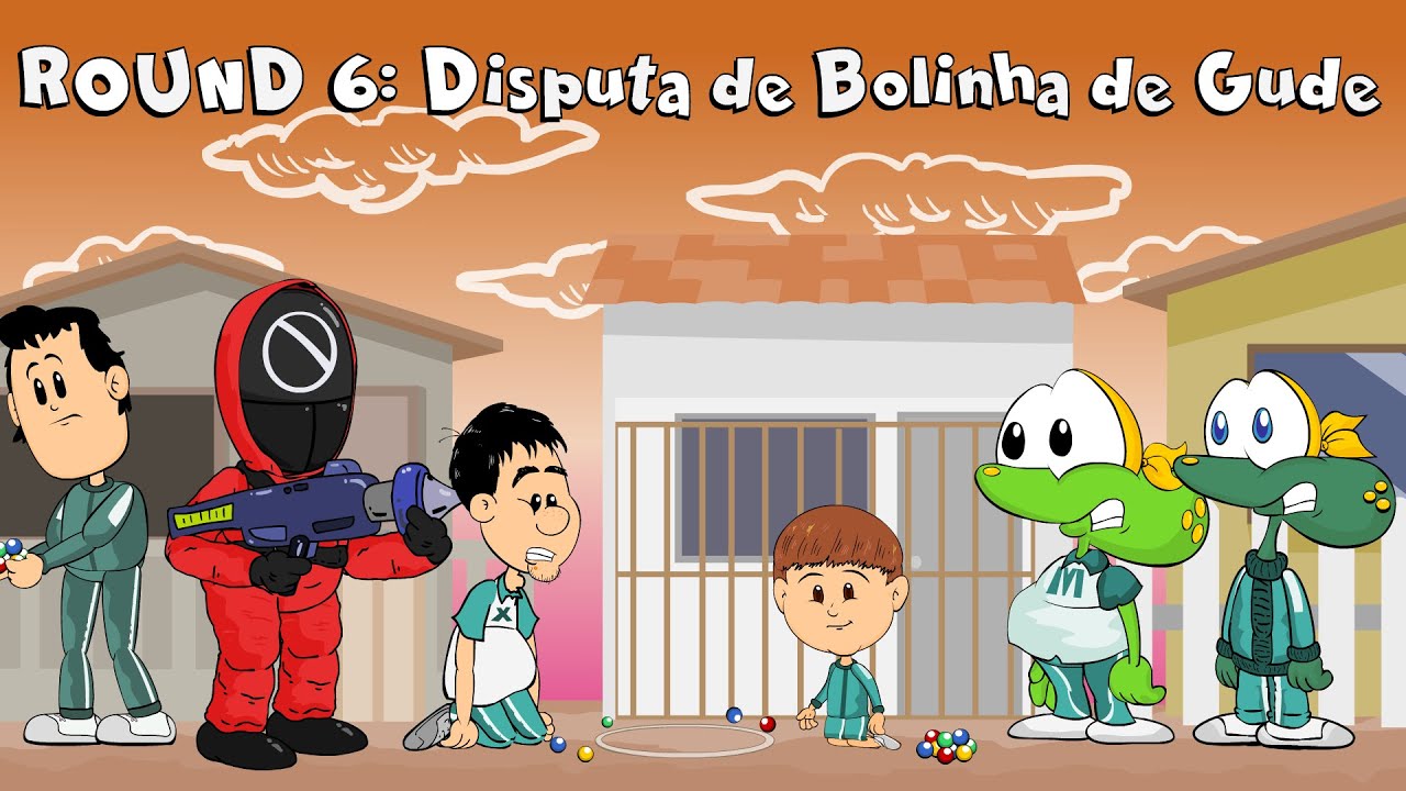 Round 6 em Desenho Animado: Bolinha de Gude com Sapo Brothers no Squid Game