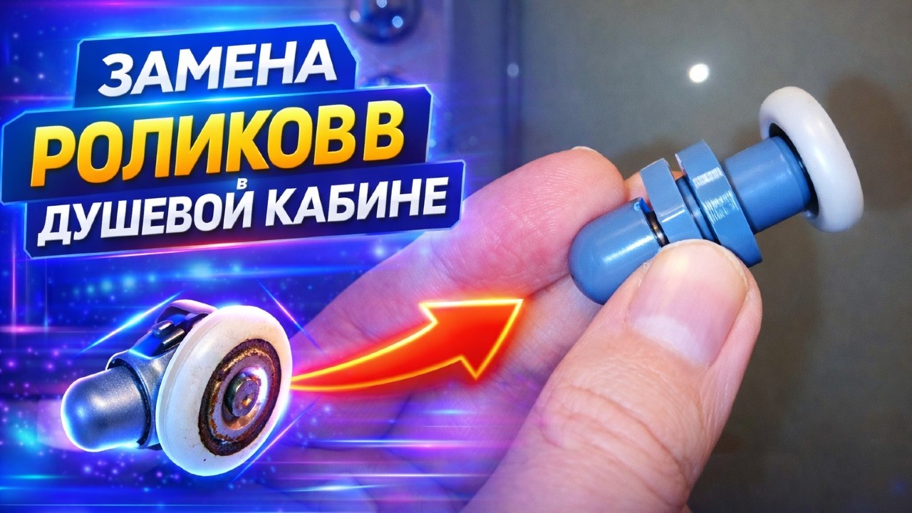 Ремонт душевой кабины, замена роликов