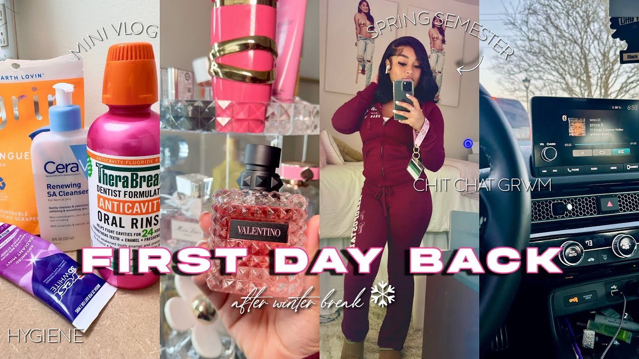 GRWM: First Day Back To School *after winter break*| chit chat, spring semester, makeup + more