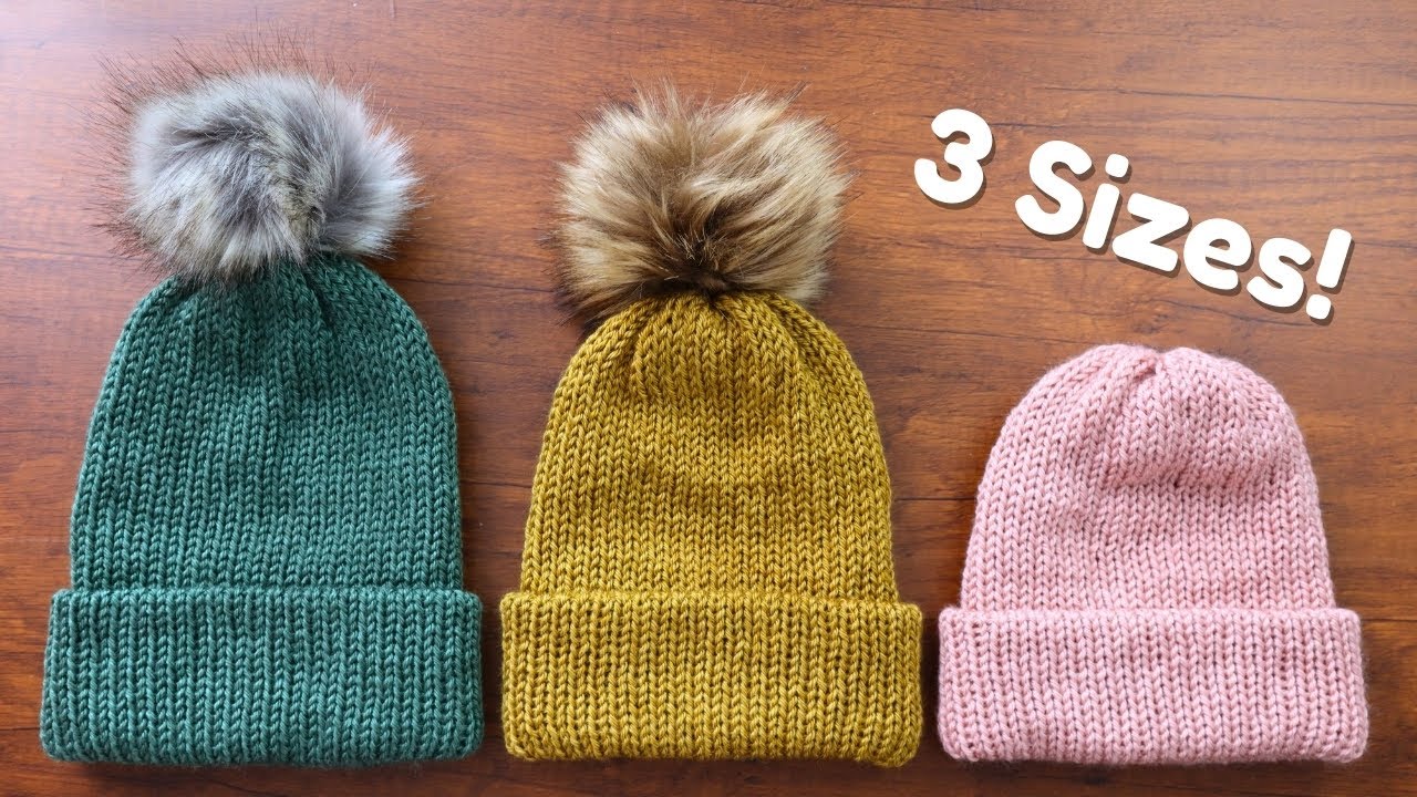DIY Double Layer Knitting Machine Beanie (in 3 Sizes) EASY!