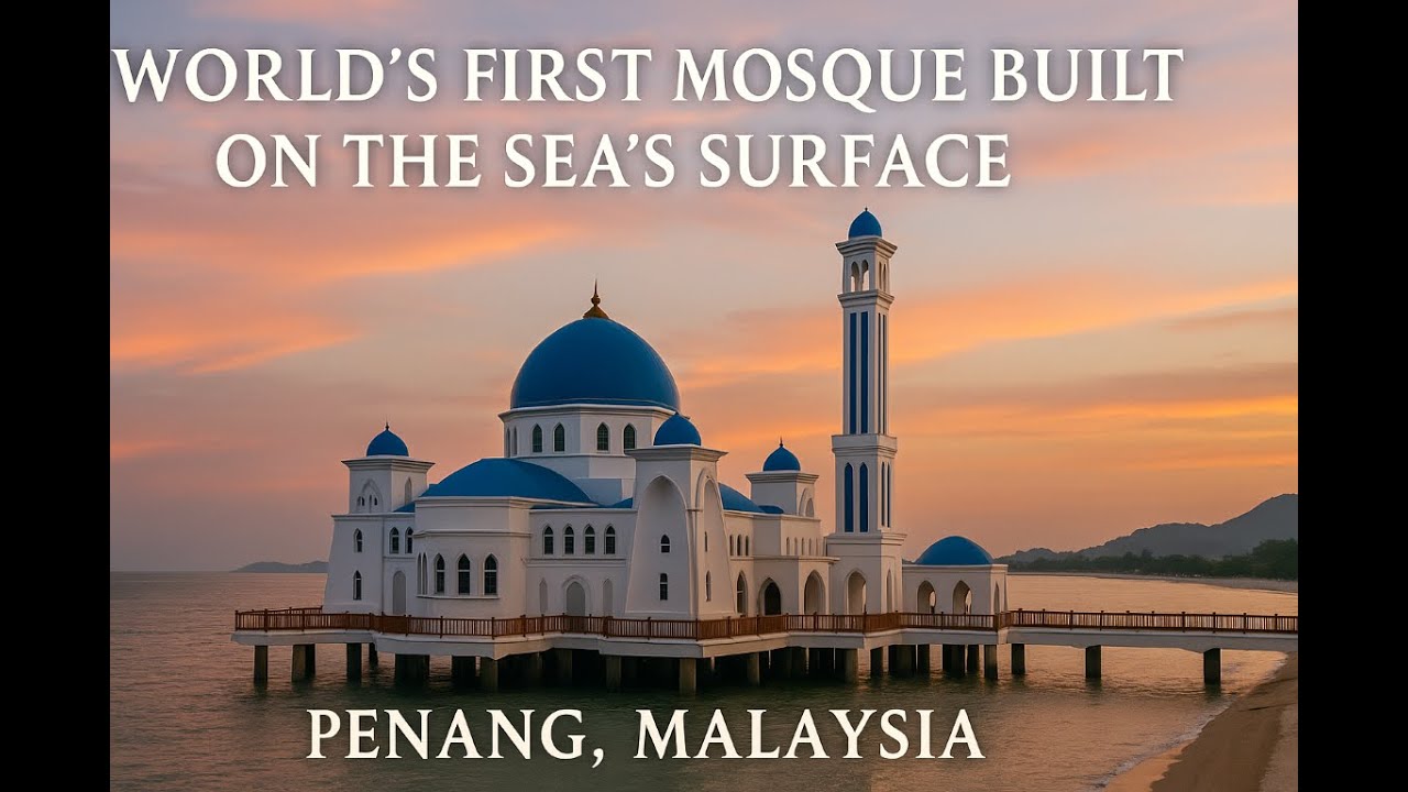 Floating Mosque in Penang, Malaysia, Masjid Terapung, Al-Rahma Mosque with Bird Inside