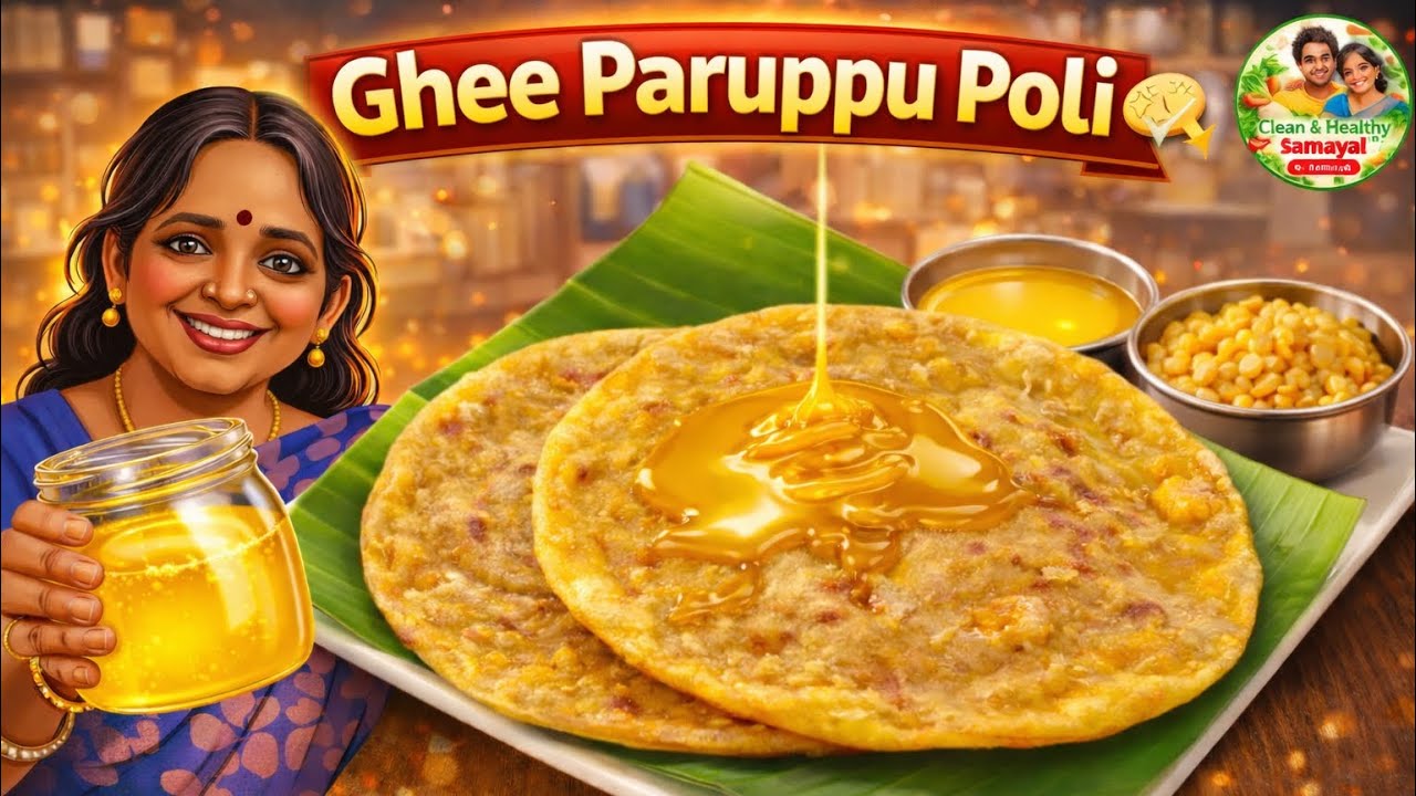 Ghee Paruppu Poli 🤤 | Authentic Homemade Sweet | Traditional Indian Sweet 🍯