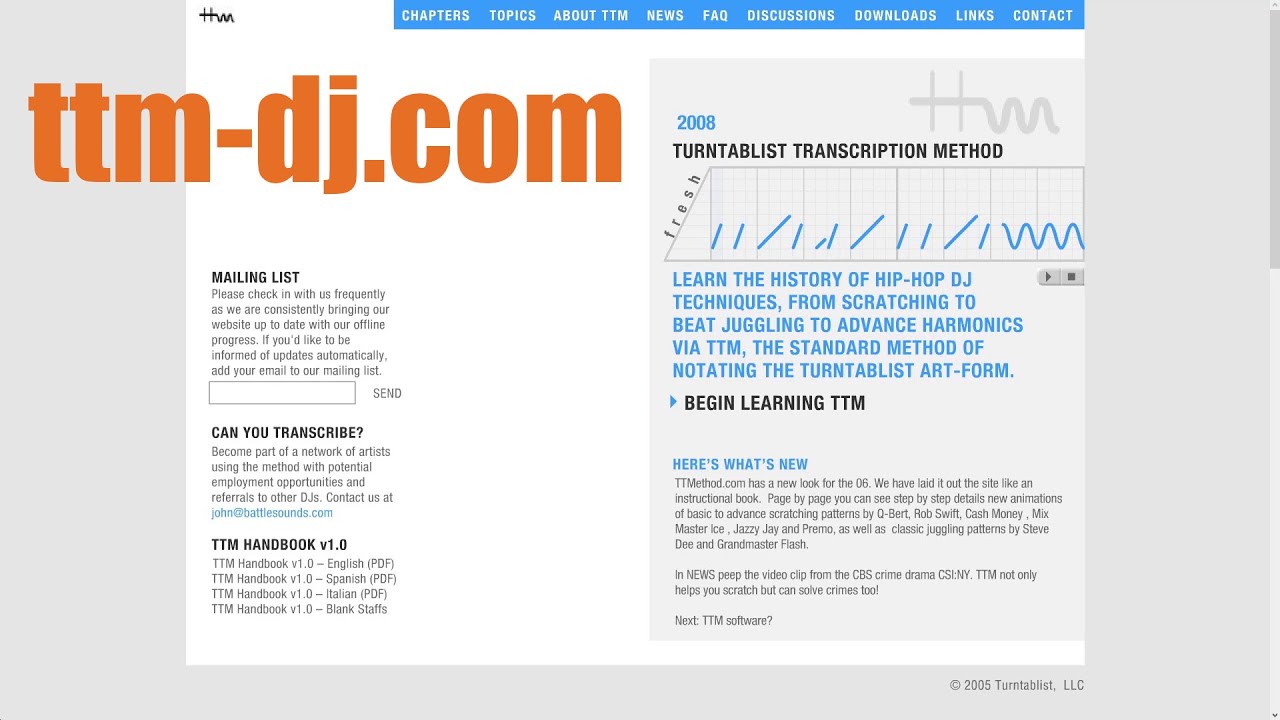 ttm-dj.com (old Flash version) - Turntablist Transcription Methodology