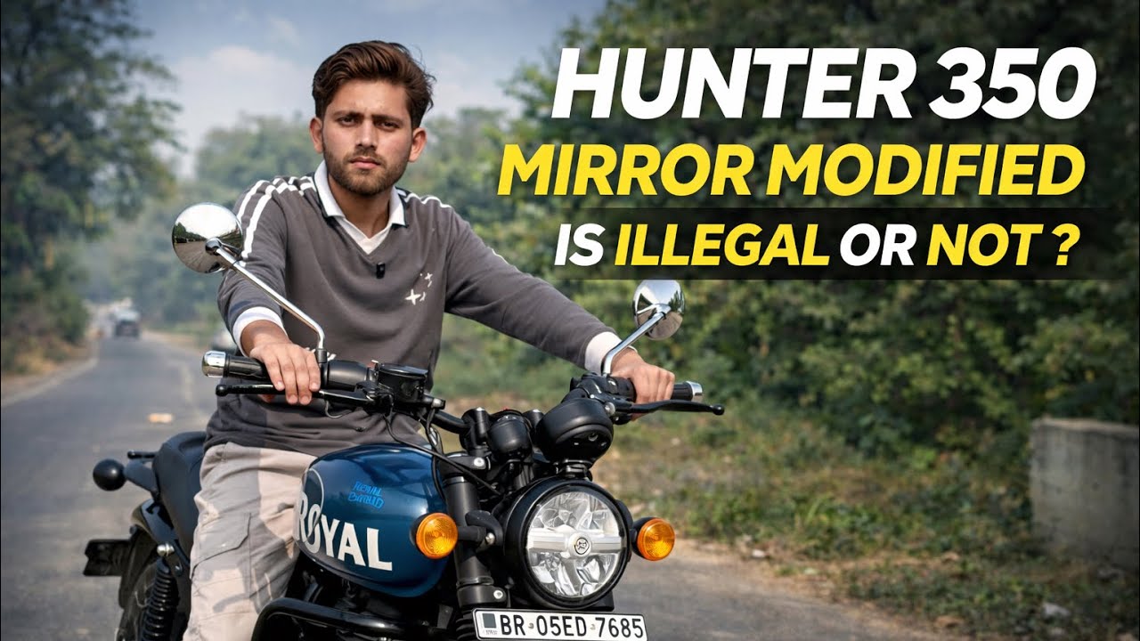Hunter 350 Mirror UP vs DOWN 😳 | Which is Best? | Hunter 350 royal enfield Modification