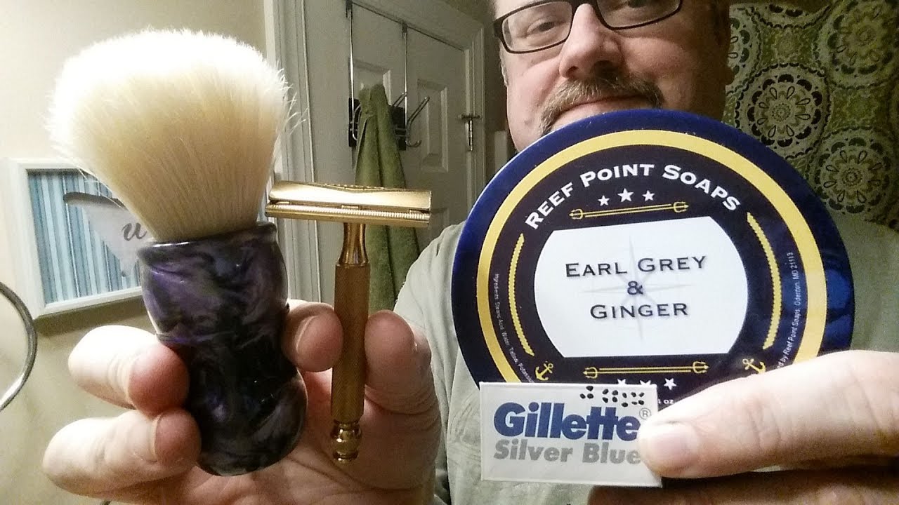 Just a Shave: Gillette Tech Ball - Gillette Silver Blue (15) - RPS Earl Grey Ginger - WD Boar 24