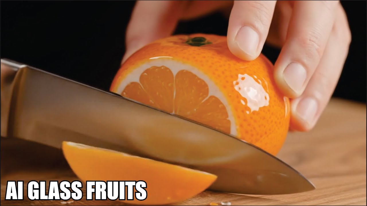 Cutting Glass Fruit ASMR | Satisfying Transparent Fruit Slice in 4K
