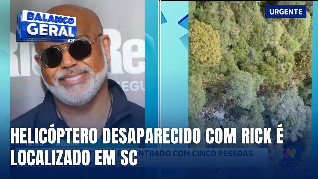 Helic&oacute;ptero desaparecido com cantor Rick &eacute; encontrado em SC