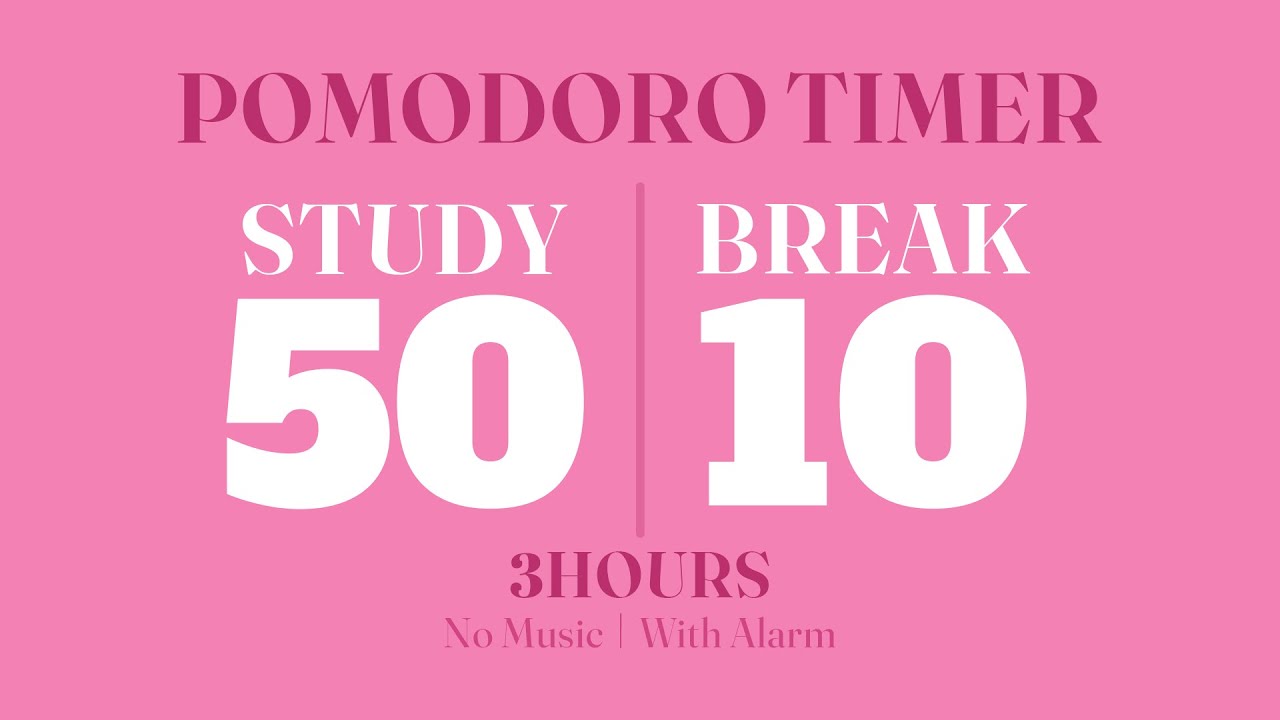 study with me for 3hours 50 mins study 10 mins break no music