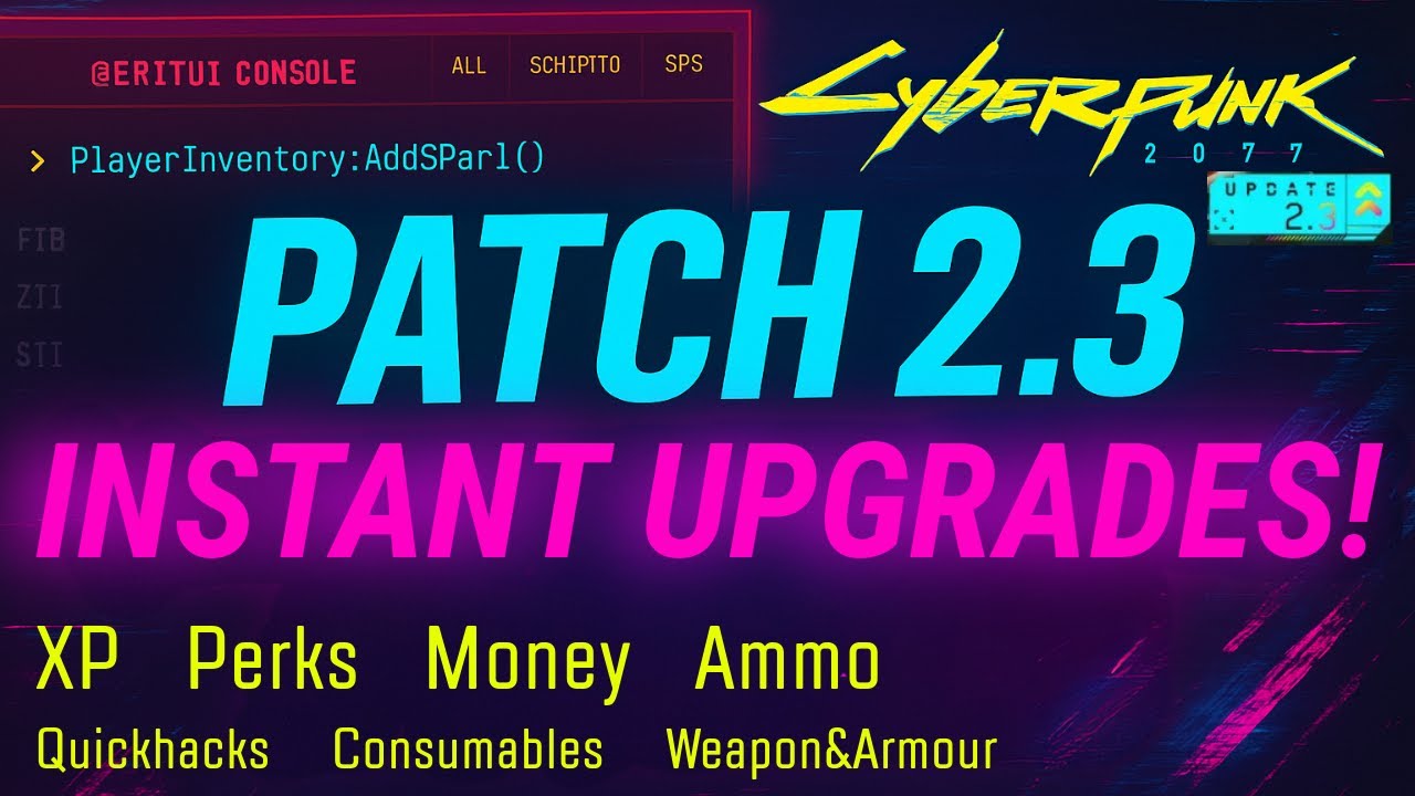 Cyberpunk 2077 Patch 2.3: UNLIMITED Money + Ammo + Attributes + Perks & More INSTANTLY (No Farming)