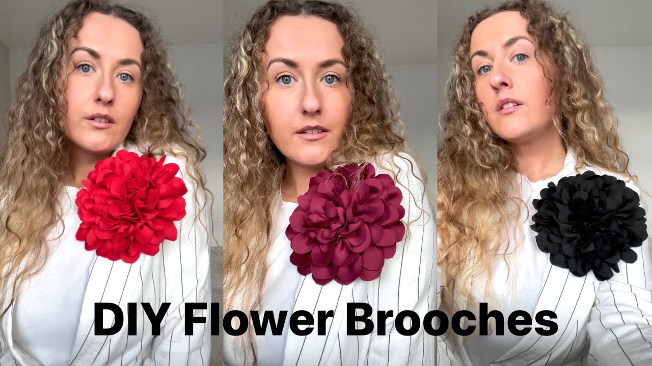 How to make oversized Flower brooch, Flower brooch diy sewing tutorial, Fashion, Style, Anita Benko