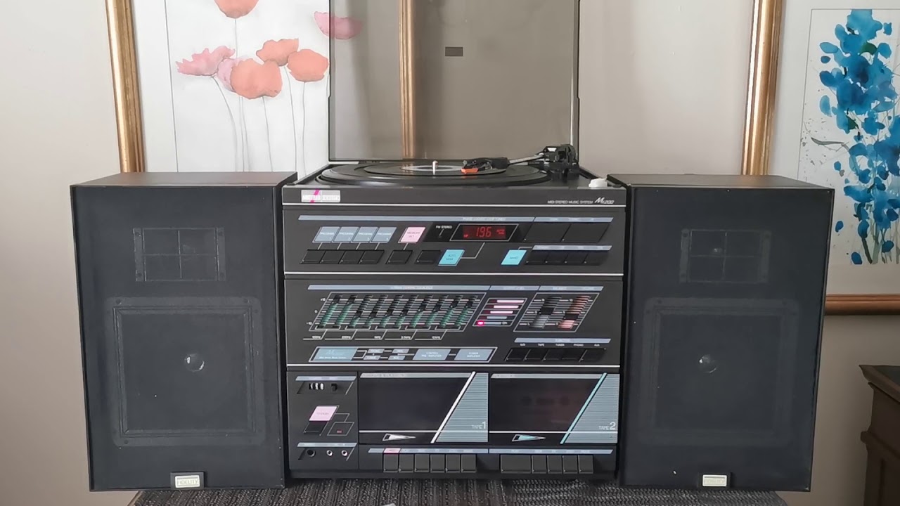 DEMO Amstrad / Fidelity MX200 Midi Stereo Music System Record Player Turntable Cassette Tape Radio