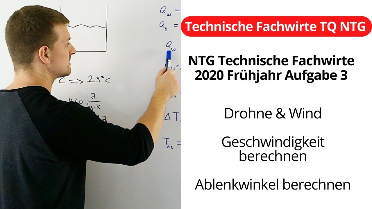 NTG Technische Fachwirte 2020-1 Aufgabe 3 - Drohne & Wind, Geschwindigkeit, Ablenkwinkel