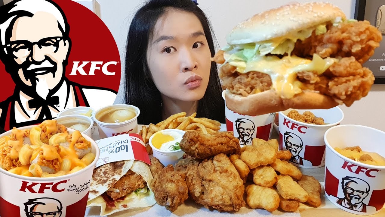 СЫРНОЕ ПИРШЕСТВО KFC!! МАКАРОНЫ С СЫРОМ, Зингер Стэкер, Жареная куриная тортилья | Eating Show Mu...