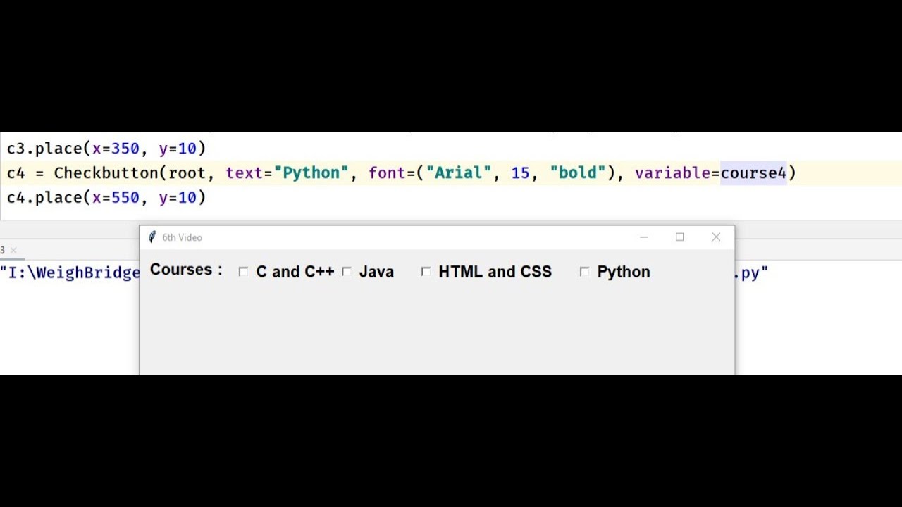 Checkbutton of python Tkinter