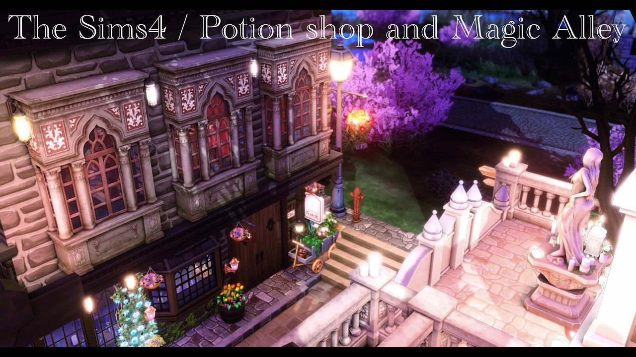 Potion shop and Magic Alley / The Sims 4 NOCC Build /シムズ4建築