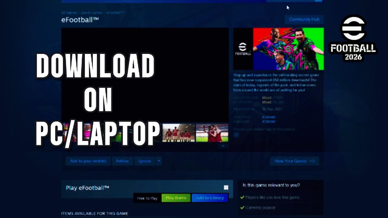 Как скачать eFootball 2026 на WINDOWS (ПК/ноутбук)