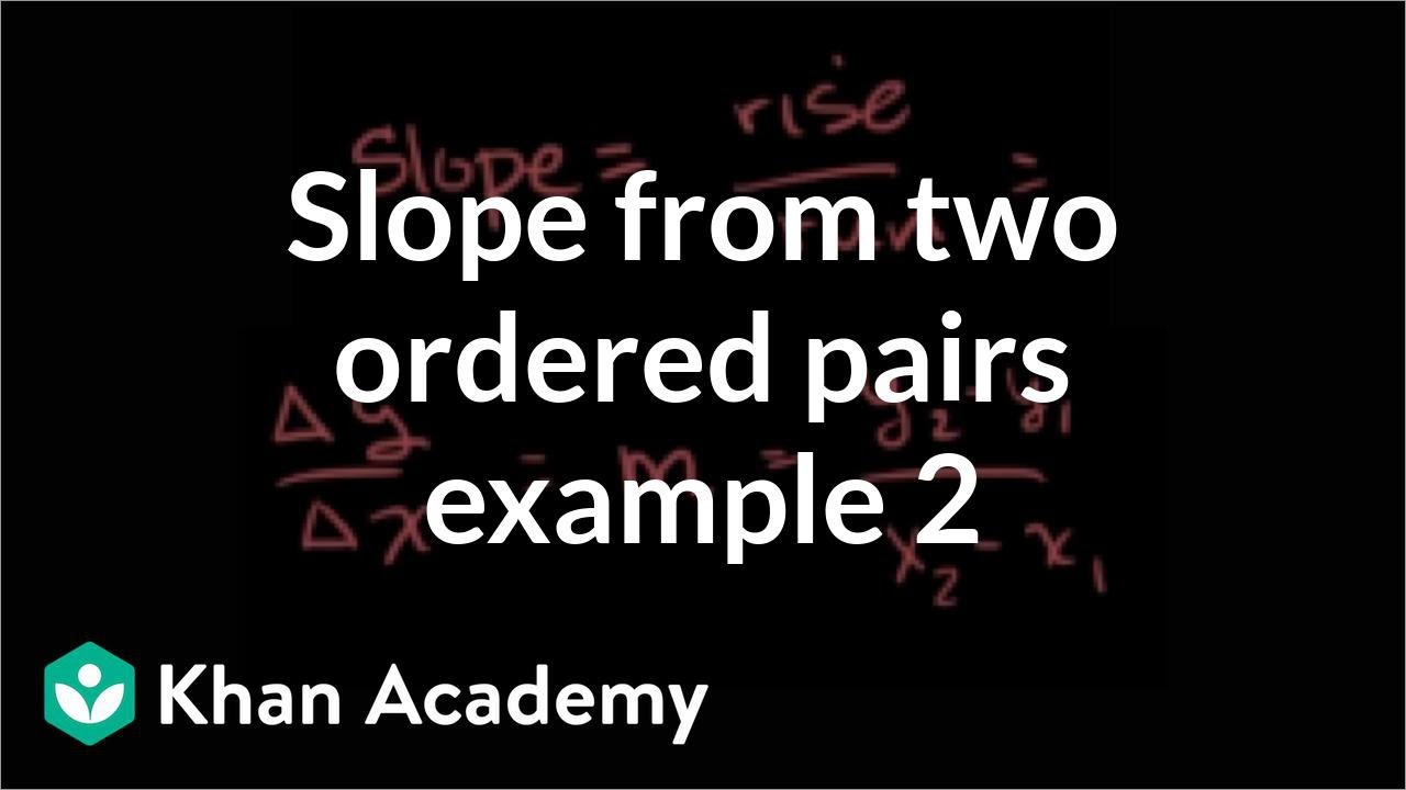 Slope from two ordered pairs example 2 | Algebra I | Khan Academy