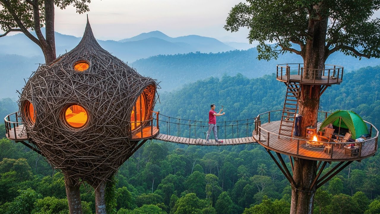 Building A Strange Tree House at 10,000 Feet | 72 Hours Trapped in the Jungle