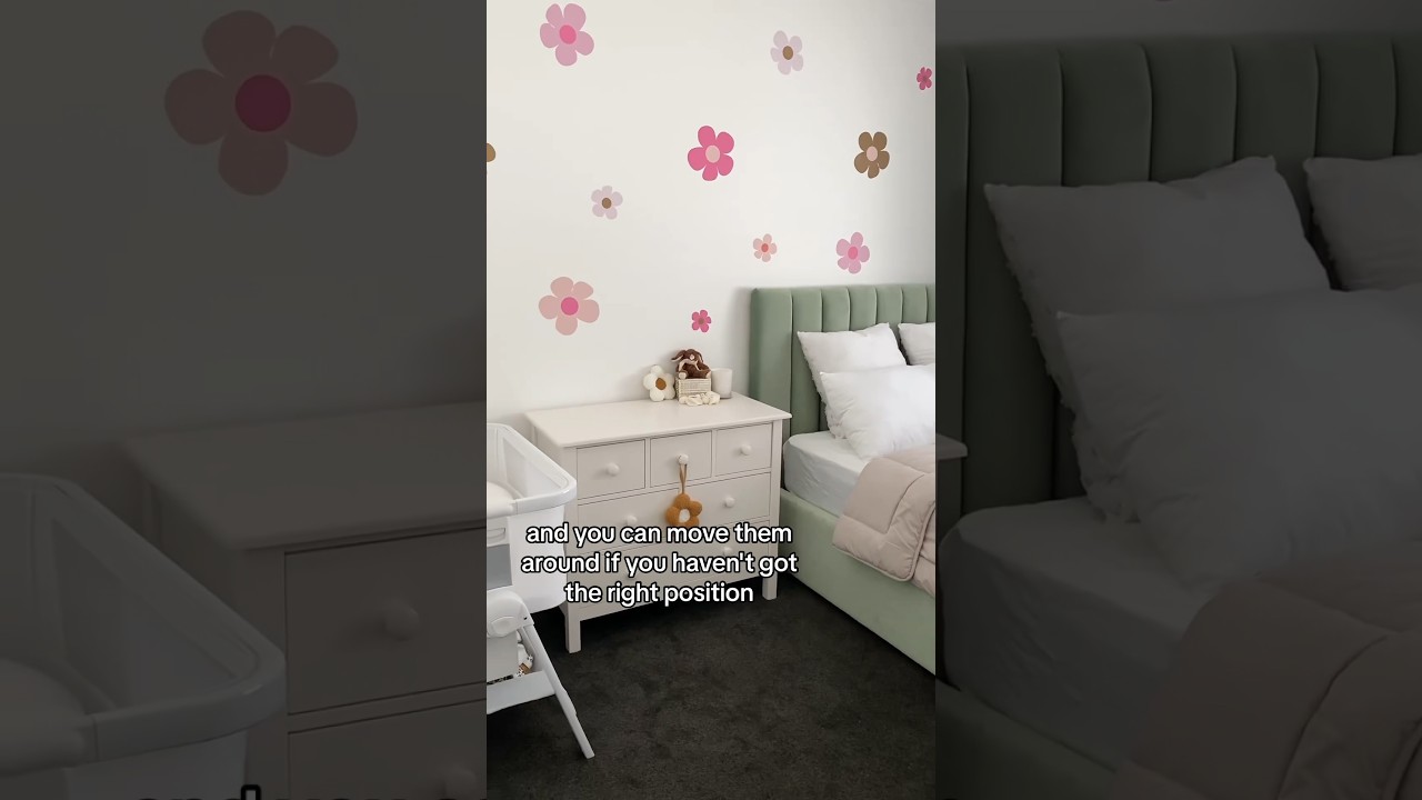 Decorating with removable wall decals ✨ #wallsticker #peelandstick #kidsroom #kidsdecor