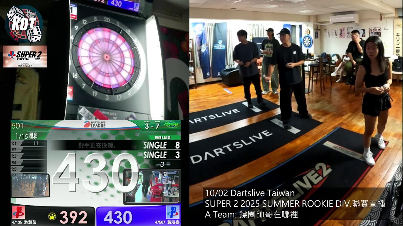 KDT 10/02 Dartslive Taiwan SUPER 2 2025 SUMMER ROOKIE DIV.聯賽直播📺🎯