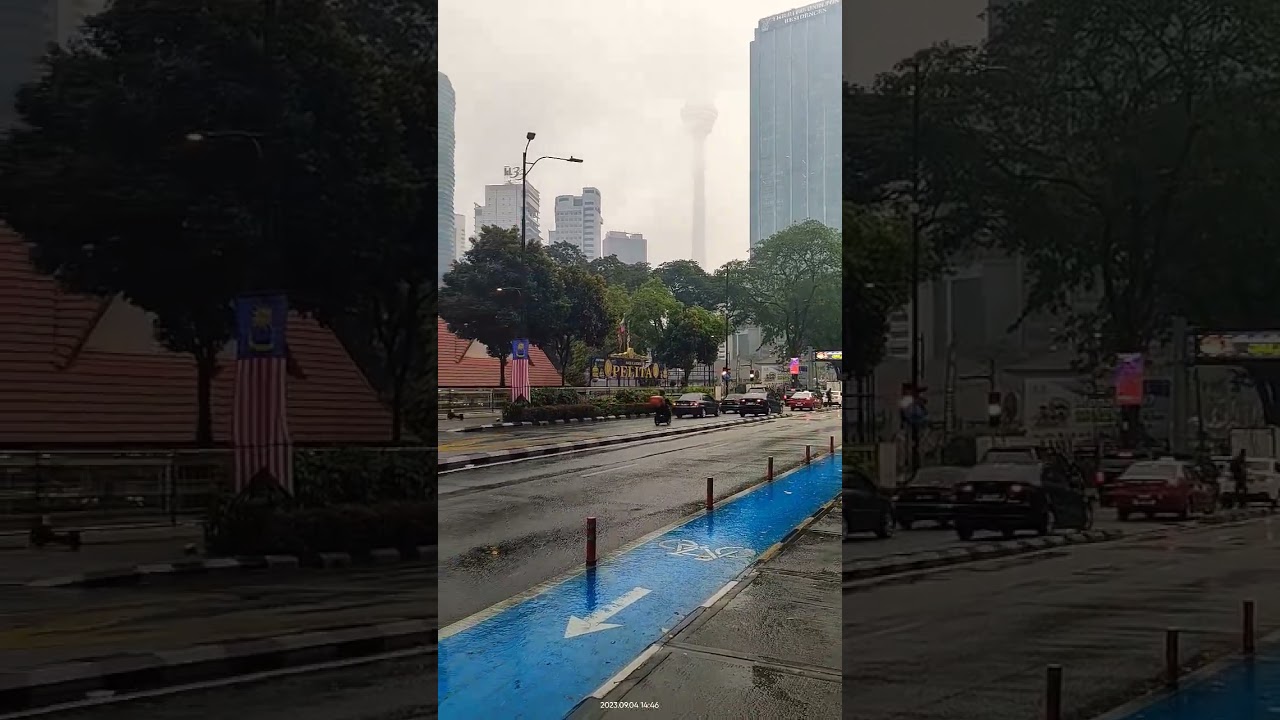 walking in heavy rain, Kuala Lumpur 🇲🇾🌧️