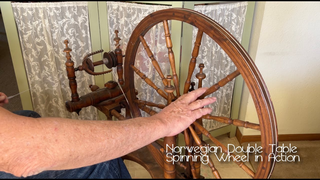 Norwegian Double Table Spinning Wheel in Action