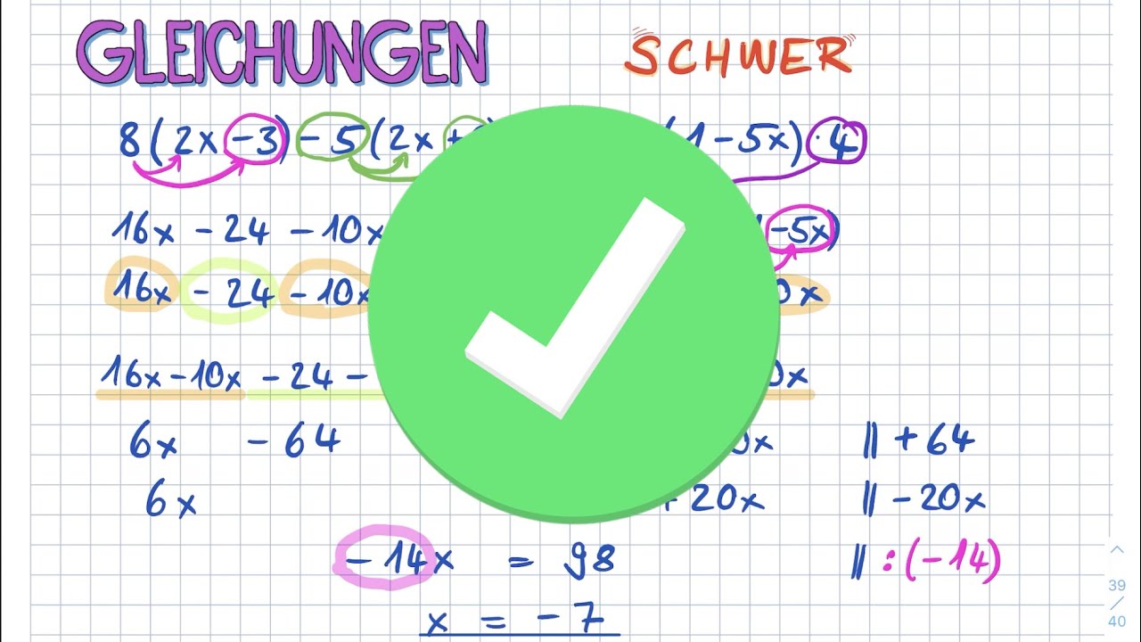 Mathe 11 Schwere Gleichungen mit Klammern