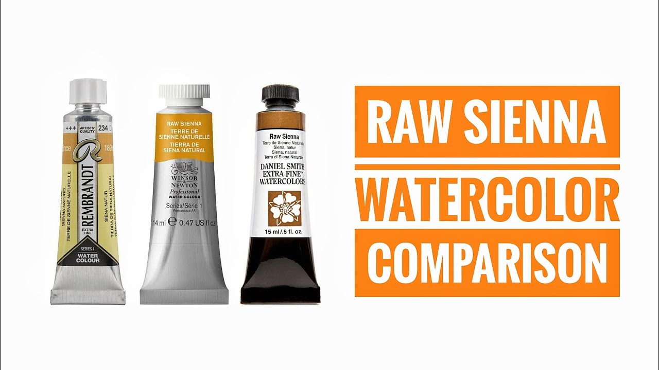 Raw Sienna Watercolor Comparison - Daniel Smith - Winsor & Newton - Rembrandt - Lukas