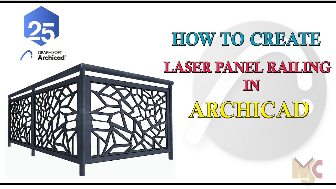 HOW TO CREATE  LASER PANEL RAILING #railing #archicad