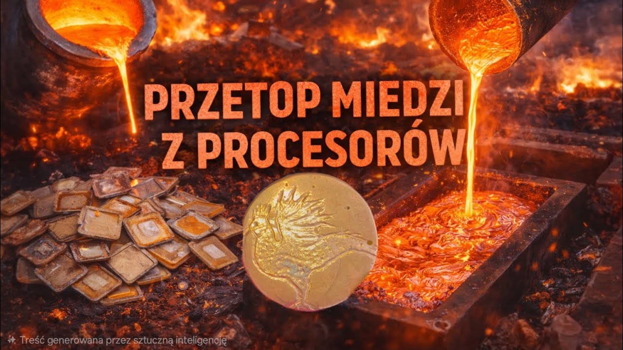 Przetop miedzi z procesor&oacute;w i złoty Bazyliszek 