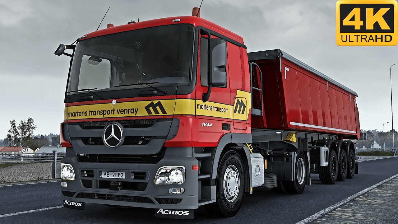 4K | ETS2 1.45 | Promods | Mercedes Actros MP3 | Białystok 🇵🇱 󠁧󠁢󠁳󠁣 - Olsztyn 🇵🇱