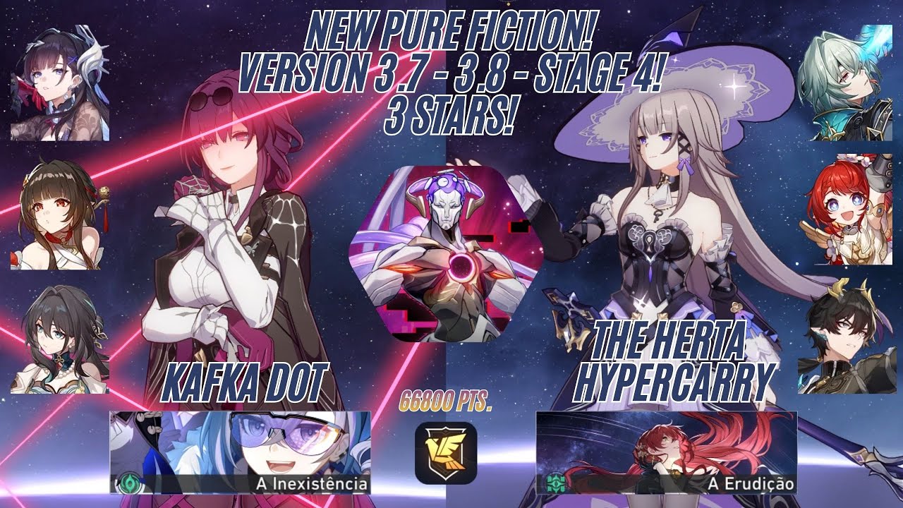 NEW PURE FICTION - V.3.7 - STAGE 4 - KAFKA E0S0 & THE HERTA E0S0 - 3 STARS! - HONKAI STAR RAIL