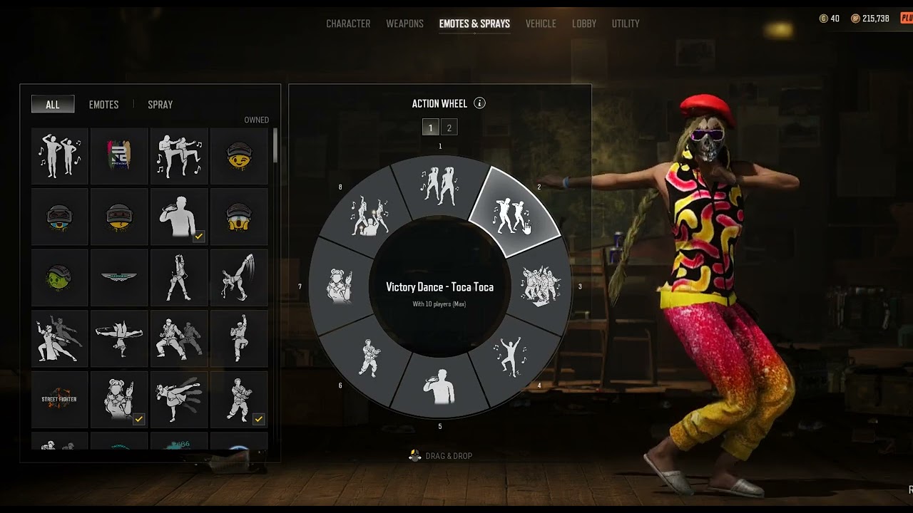 PUBG Skin Trolli Orange-Lime Box and Victory Dance Toca Toca