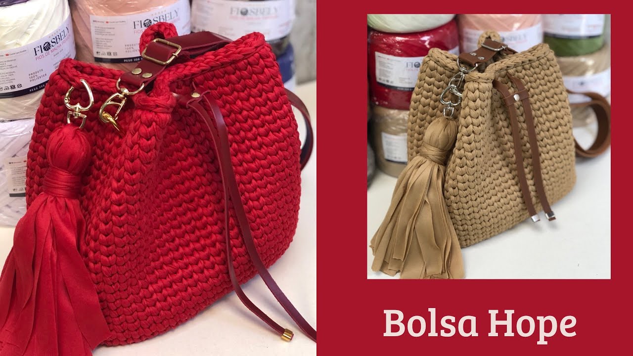 Tutorial Bolsa Saco de Crochê - Passo-a -Passo Bolsa de Fio de Malha - “Bolsa Hope”
