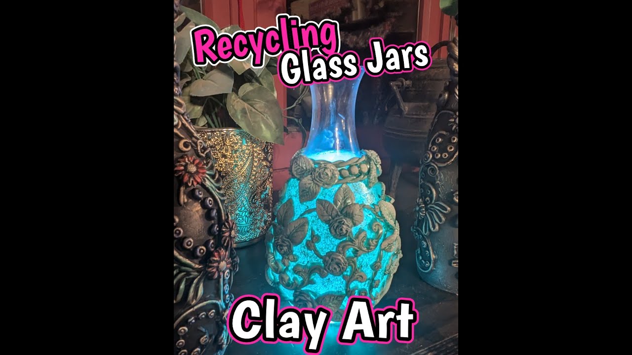 Transforming Your old GLASS Into Unique Vases #shorts #clayart #claycraft
