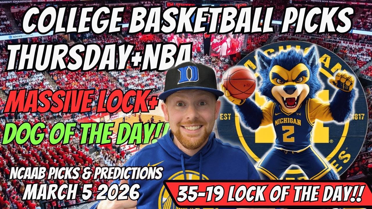 College Basketball Picks Today Thursday 3/5/2026 | Free NCAAB Best Bets, Props, and Predictions