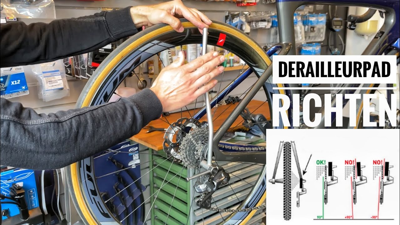 Wat te doen bij een scheef derailleurpadje en zo moet je een verbogen DERAILLEUR PAD richten!