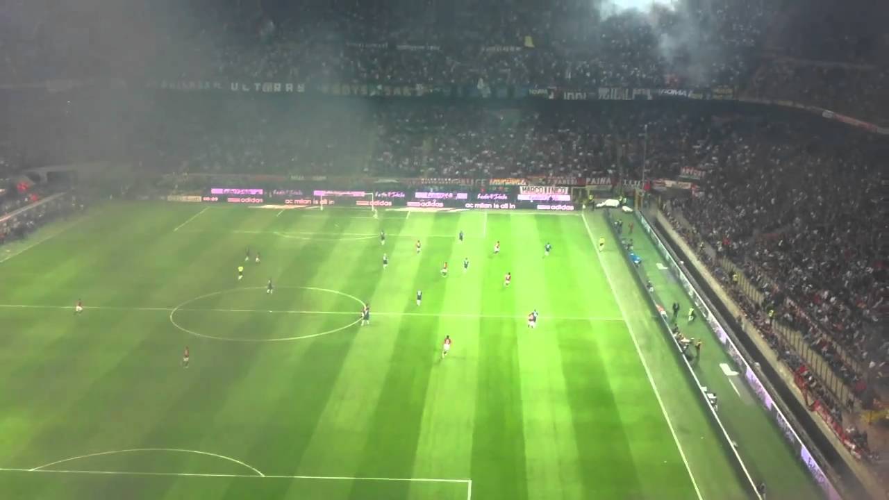 MILAN-INTER 3-0 INIZIO E GOL BOLGIA CURVA SUD