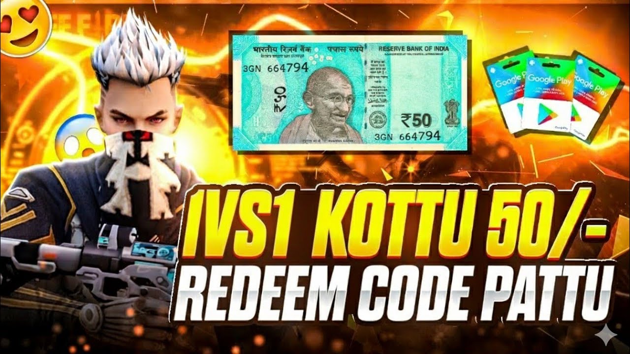 1vs1 0 kottu 50 rupees redem code pattu🙀 Live stream తెలుగు లో👋 Free fire max 🔥