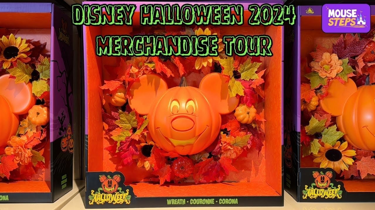 Disney Halloween 2024 Merchandise Full Tour at Magic Kingdom Emporium w/Mickey Wreath, Apparel +