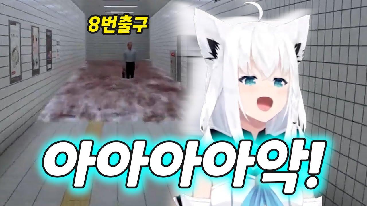 [버튜버] 지하철에서 급류를 만난 후부키 / 홀로라이브 시라카미 후부키 8번출구